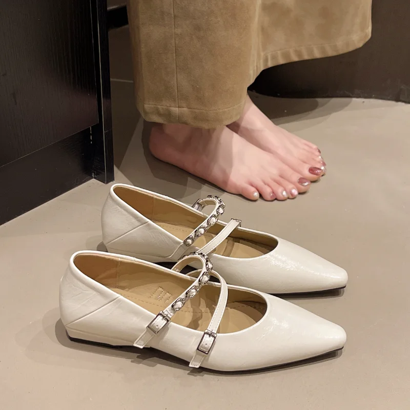 Novo estilo prata boca rasa sapatos de camada única feminino salto baixo retro elegante commuter salto grosso mary jane sapatos femininos