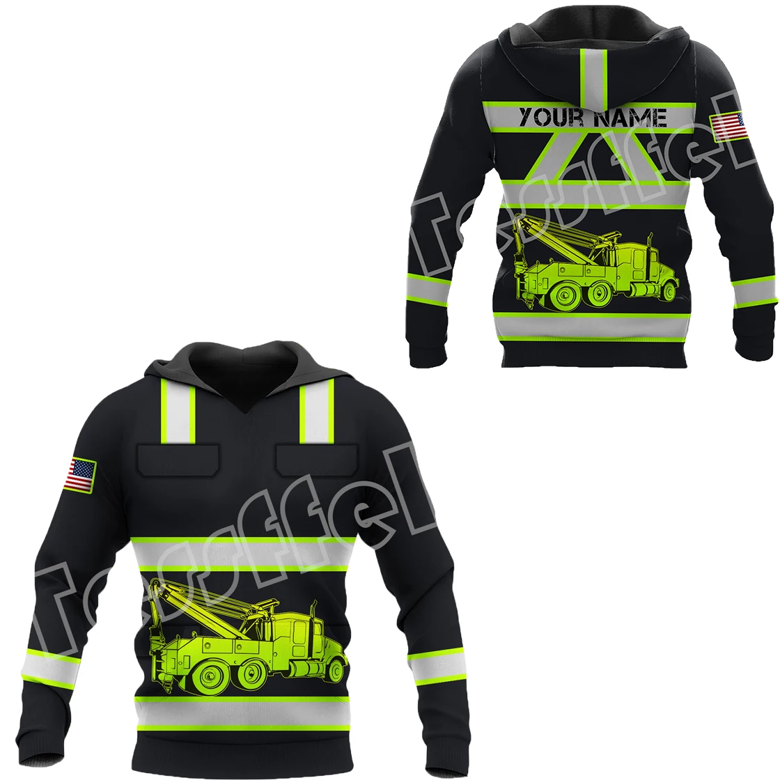 Tessffel Custom Name Trucker Driver Worker Retro Tattoo Tracksuit 3DPrint Men/Women Long Sleeves Pullover Casual Funny Hoodies 4