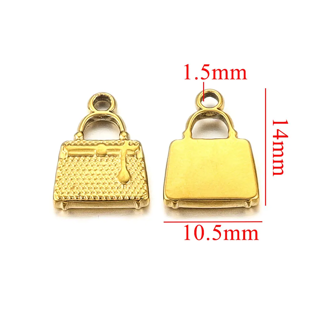 10Pcs Stainless Steel Gold-plated Small Charm Sun Flower Pendants