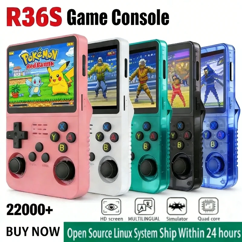 

Портативная игровая консоль Linux System R36S Retro с открытым исходным кодом, 3,5-дюймовым IPS-экраном, 64 ГБ/128 ГБ памяти, карманный видеоплеер