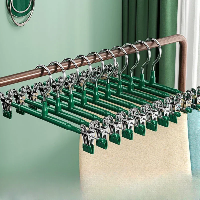 10/20PCs Stainless Steel Dress Hanger Pants Clip Clothes Racks Wardrobe Trouser Hanger Coat Pants Tongs Skirt Hanger