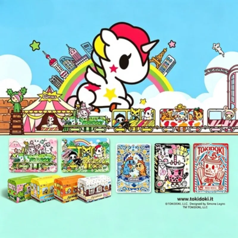 KAYOU Tokidoki Unicorn Collectible Trading Card Box BP Rare Flash Cards Circus Train Cartoon Collection Toy Gift for Kids Fans