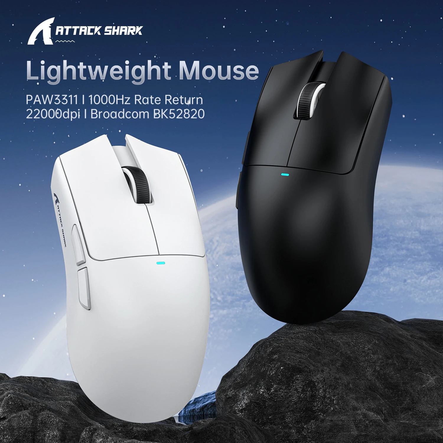 ATTACK SHARK X11se Ultra Lightweight Gaming Mouse 63g 2.4G Bluetooth Wireless Have PAW3311 22000DPI Magnetic Charging Laptop PC