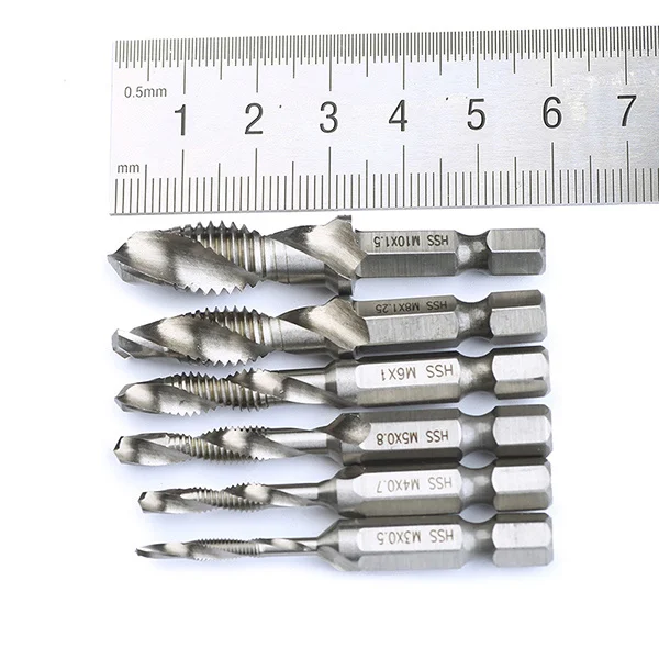 

6Pcs Hss Titanium Coated Drill Bit Set 0.5-1.5mm Long Lasting Fast Penetration for Steel Wood Plastic Hss Drill