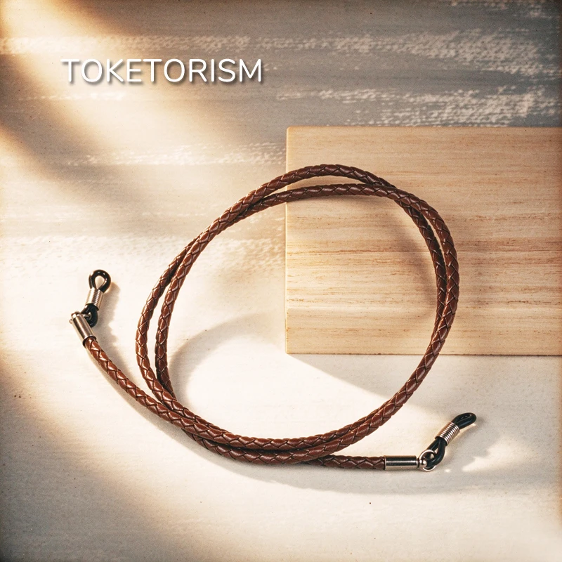 Toketorism 2 Pack Retro Glasses Lanyards For Men Women's Leather Eyewear Strap Sunglasses Cord