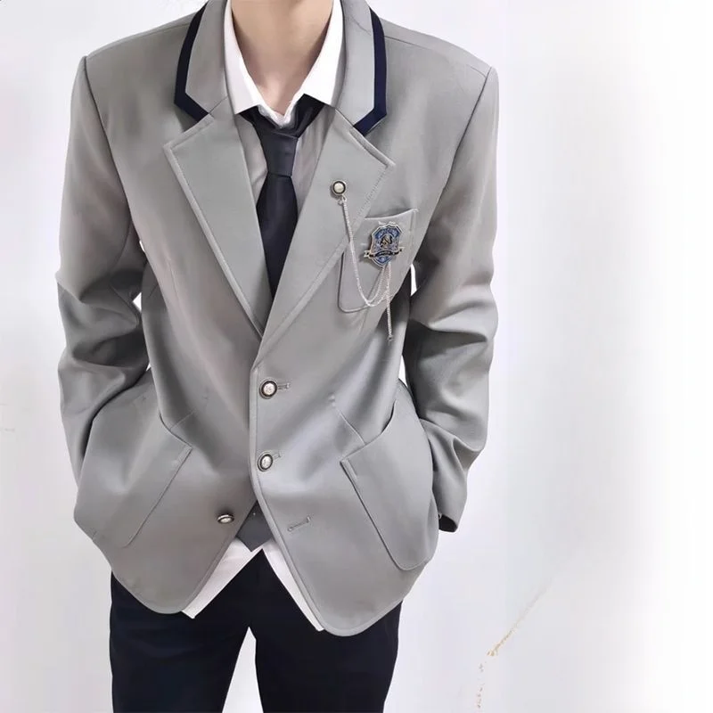 

Комплект свободной униформы DK для мужчин и женщин: японский студенческий стиль, школьная форма JK, значок для выпускного сезона