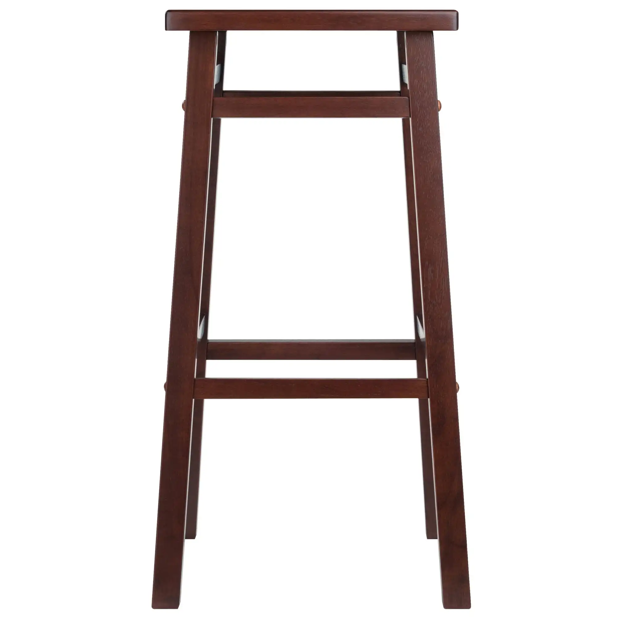 Wood Carter Square Seat Bar Stool, Walnut Finish