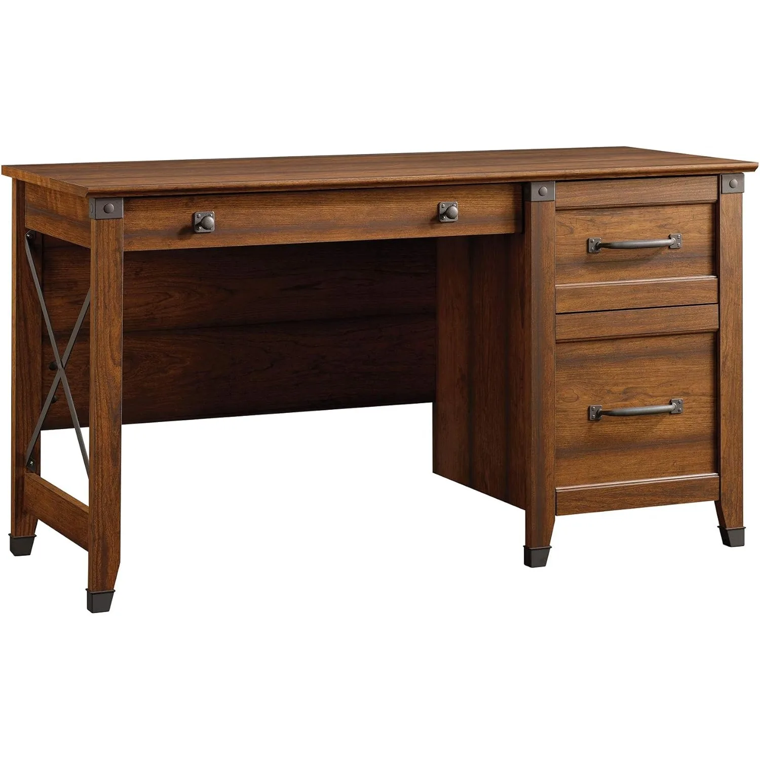 Carson Forge Desk,Washington Cherry Finish,Quick & Easy Assembly with Patented T-slot Drawer System,53.19