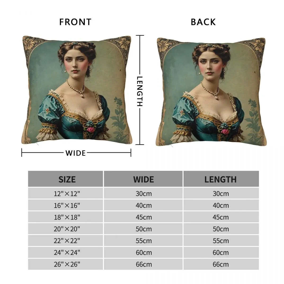 Beautiful Young Woman Portrait Square Pillowcase Polyester Linen Velvet Printed Zip Decor Sofa Cushion Cover