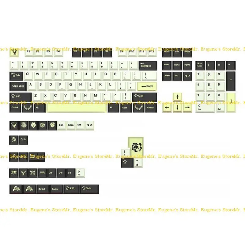 

D08B 136 Keys PBT Keycaps Cherry Profile DYE SUB Personality Monsters Crossing Theme