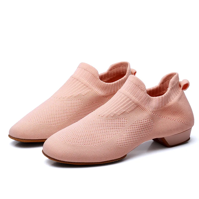 Major Pink Black Adult Ballet Modern Ladies Latin Jazziness Dance Low Heels Soft Sole Breathable Knitted Mesh Shoes Women