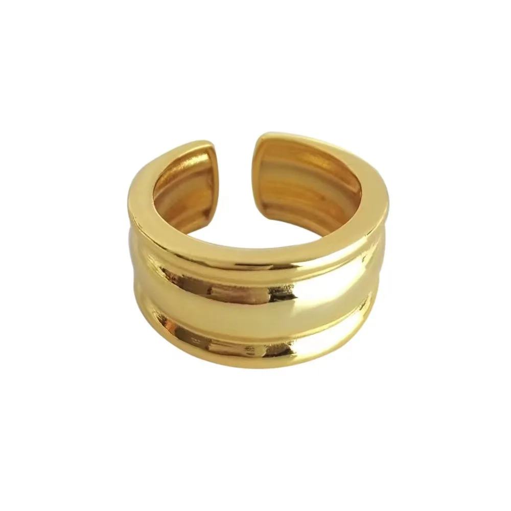 Women's 925 Sterling Silver Thick Double Layer Ring, Minimalist Gift