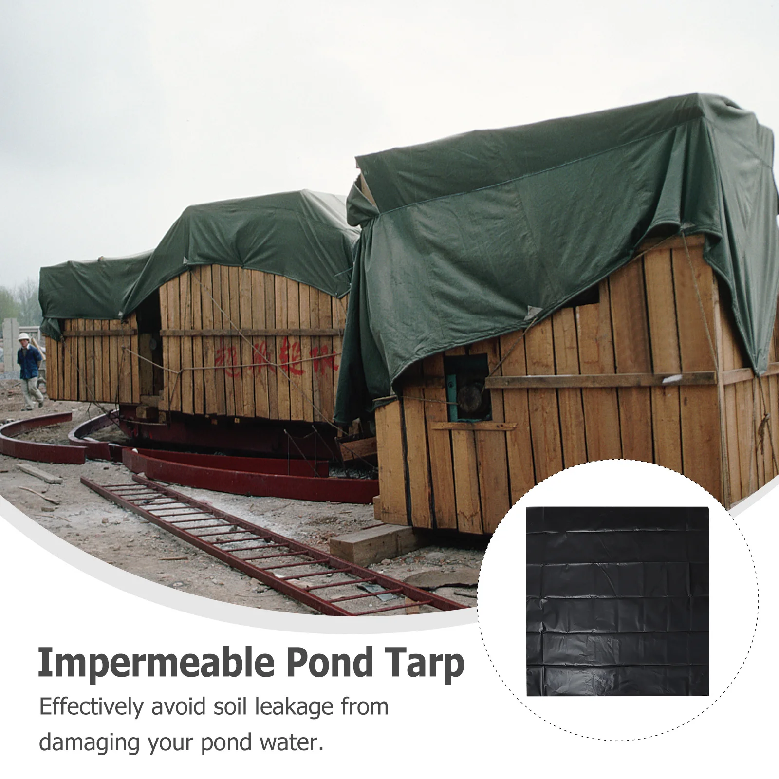 

1Pcs Hdpe Pond Liner Heavy Duty Flexible Waterproof Pond Skin for Garden Fish Ponds Backyard Waterfalls Fountains Aquaculture