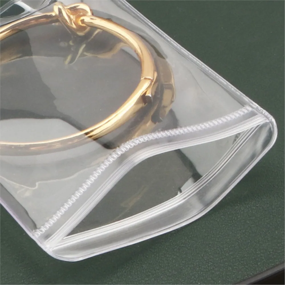 10pcs Zipper Bag Jewelry Plastic PVC Transparent Bracelet Necklace Earrings Storage Gift For Small Business Organizer Packaging