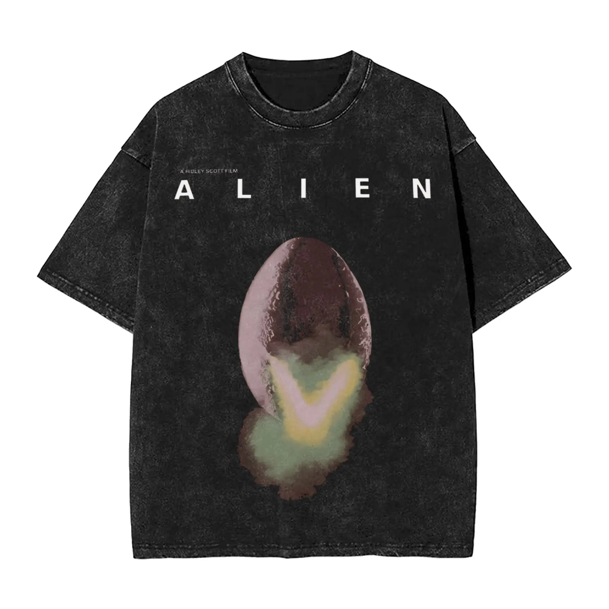 

Футболки с постером фильма «Чужой», ужасы, хип-хоп, мытые хлопковые футболки High Street, винтажные мужские и женские топы, уличная одежда, летние футболки
