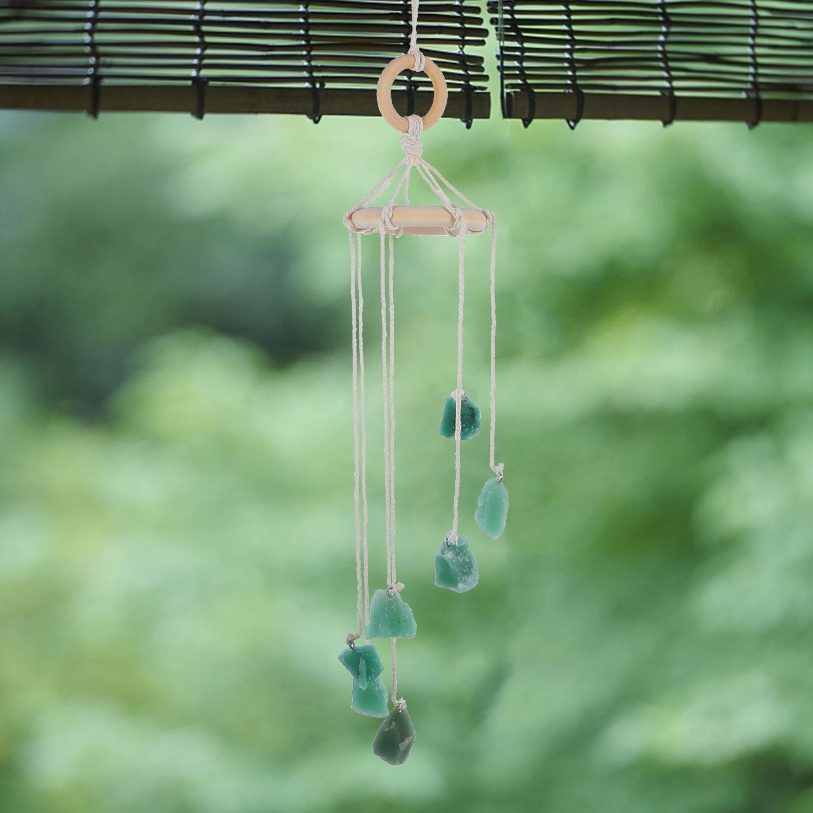 

Crystal Wind H made Home Car Interior Decoration Hanging nament Stone Chakra Party Hanging Stone Wind Chime DIY Decor