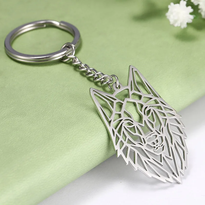 COOLTIME Wolf Keychain Fox Tiger Bear Animal Pendant Unicorn Rabbit Stainless Steel Keyring Men Car Key Chain Jewelry Gift 2024