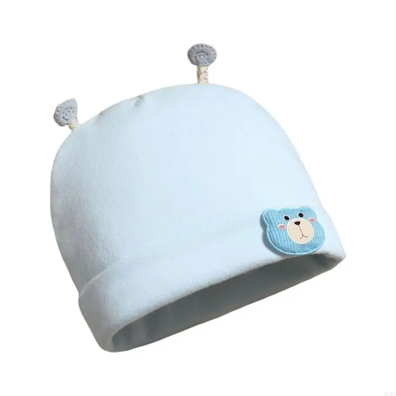 97BE Lovely Baby Hat 2-Layer Breathable Newborns Fetal Caps Fashionable Bonnet Comfortable Headwear for 0 to 3 Month Infant