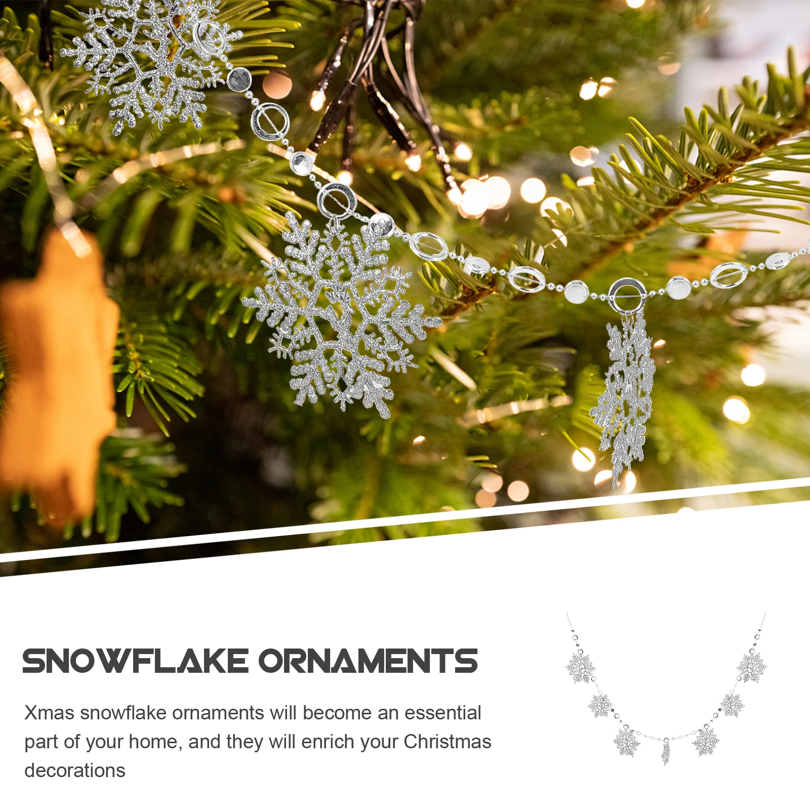 

2Pcs Xmas Snowflake Ornaments Decorative Hanging Pendants Christmas Tree Decorations Home Xmas Supplies Winter Festival Decor