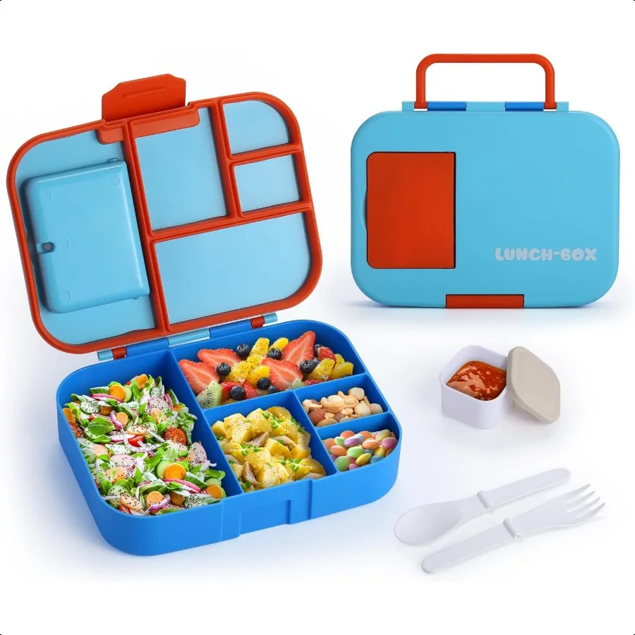 

QQKO Bento Box for Bento Box Adult Lunch Box Lunch Containers for Girls Boys with 5 Compartments Lunchable Food Container with