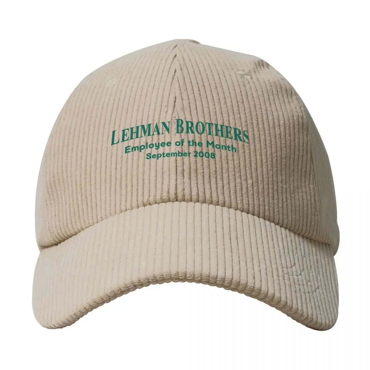 Lehman Brothers Employee of the Month September 2008 Corduroy Baseball Cap Beach hard hat Men Hats Women's