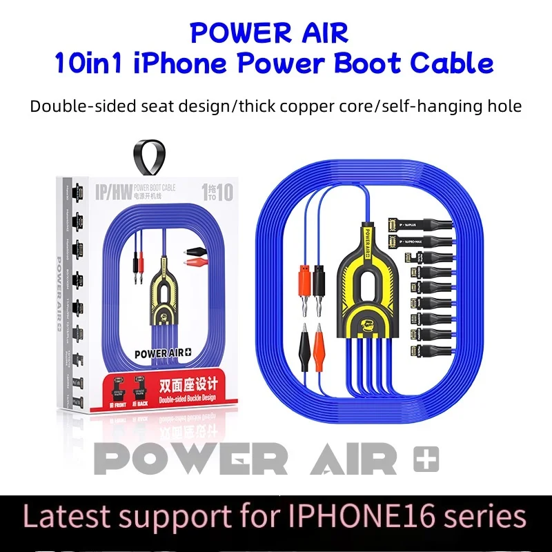 

‌ MECHANIC POWER AIR+ Кабель силового загрузчика 10 в 1: двусторонний порт для iPhone 8G-16PM Huawei Mate 30-60 5000+ Протестированный набор инструментов для ремонта