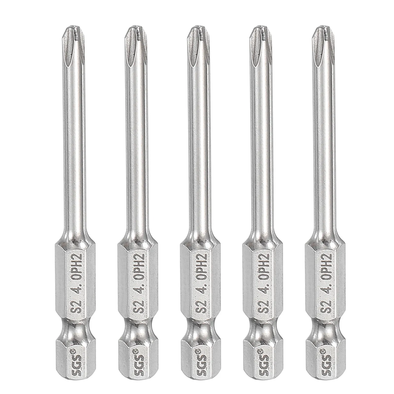 1/2/5 pièces # 2 embouts de tournevis Phillips PH2, tige hexagonale de 1/4 pouces, embouts de perçage à tête croisée magnétique de 2,6 pouces de long pour perceuses-visseuses électriques