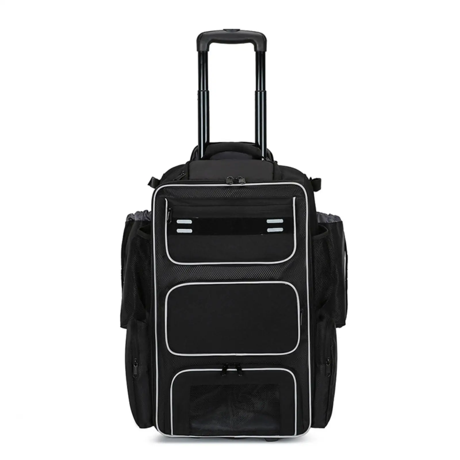 Spacious Outdoor Sports Luggage Baseball Bat Bag Alloy Frame Rolling Carrier for Practice Equipment