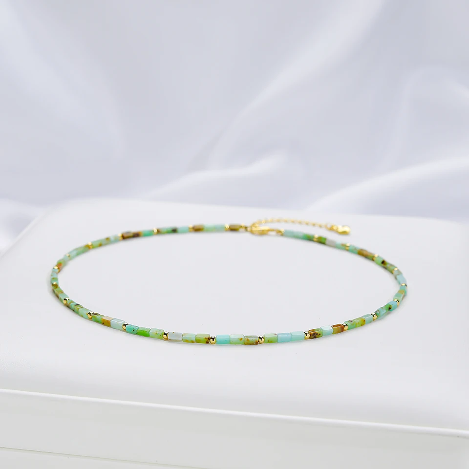 2*4MM Natural Stone Necklace For Women Handwork  Choker Jewelry  Trending Products Free Shipping New in Heart Pendant