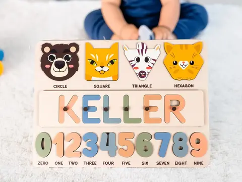 Custom Wooden Name Puzzle, Gifts for Boys, Baptism Gifts Boy, 2nd Birthday Gift, 3 Year Old Gifts, 3 Year Old Gift Boy