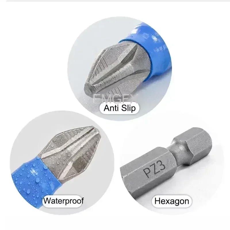 12 Stück rutsch feste pz1/pz2/pz3 Schraubendreher-Bit-Sets für Bohr magnet s2 Schrauben dreher aus legiertem Stahl mit elektrischem Aufprall 50/25mm