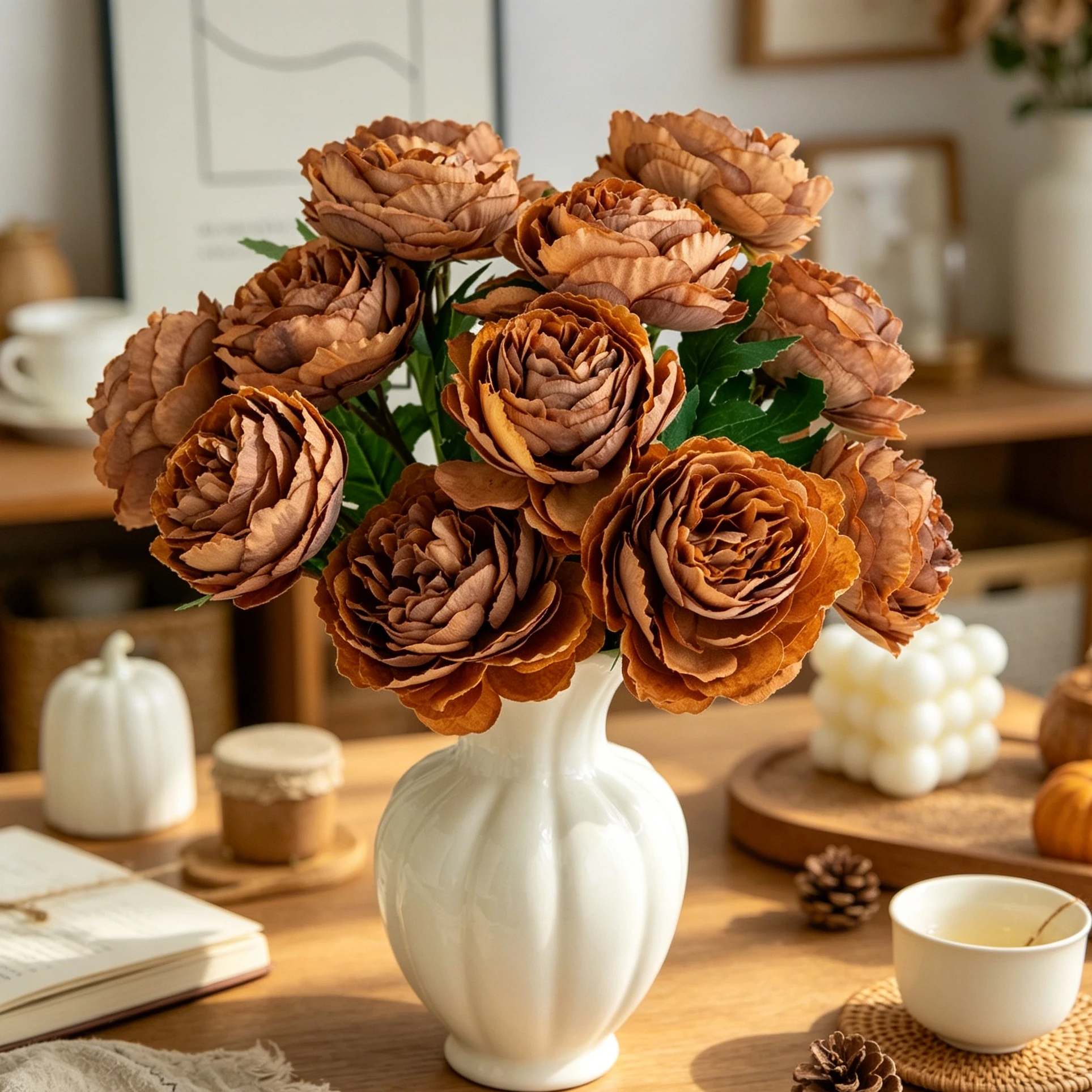 5/10 Stück Künstliche Seiden-Pfingstrosen Hochzeitsbrautstrauß Outdoor Garten Heim Zimmer Tisch Deko DIY Geschenk Vase Kranz Zubehör