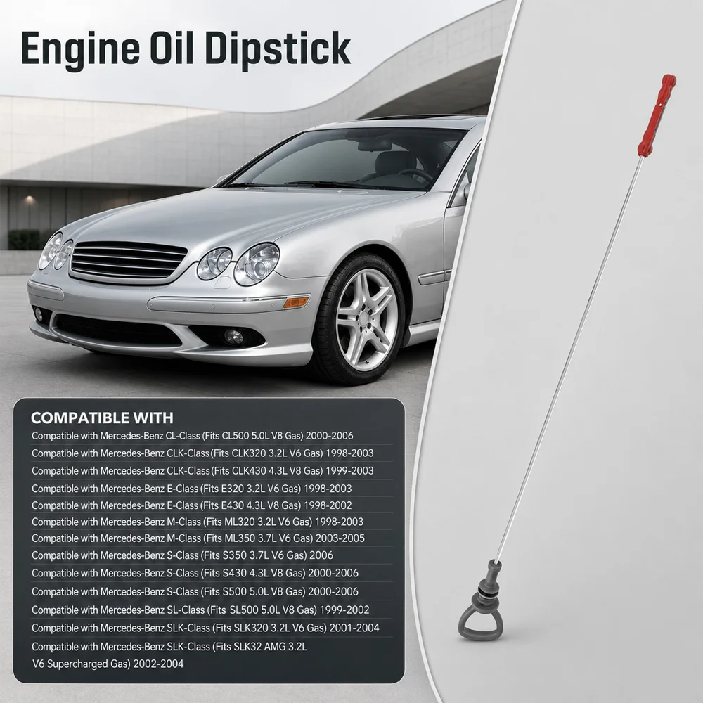 For Mercedes-Benz CL500 CLK320 E320 E430 ML320 ML350 S350 S430 S500 SLK320 SLK32 Engine Oil Level Dipstick 917-442 1130100072