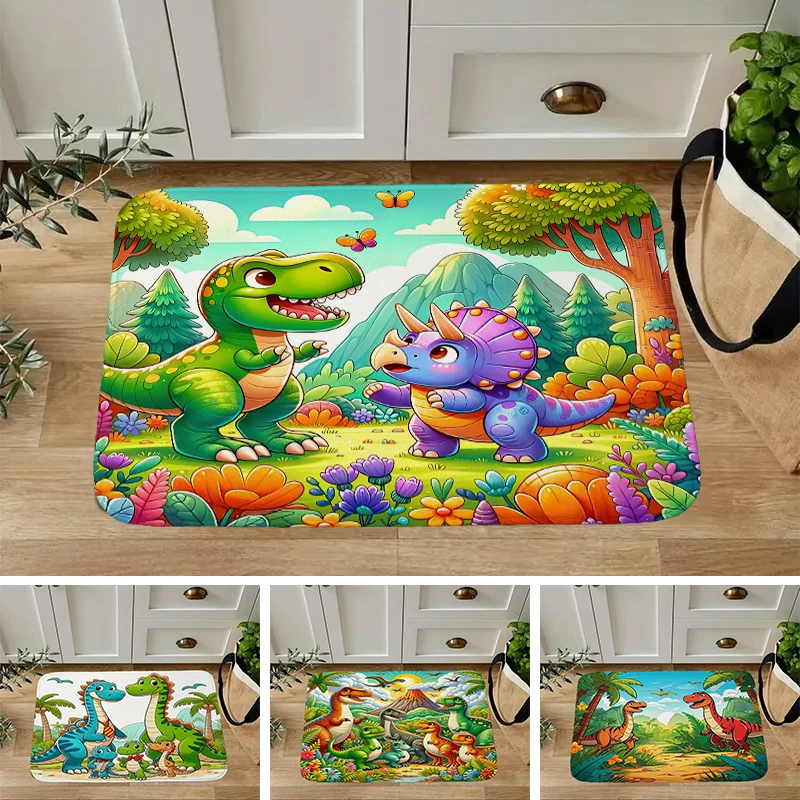 

Cartoon Jurassic dinosaurs Door Mat Decor Animal Rug Bedroom Entrance Doormat Kitchen Front Non-slip Carpet for Children Room