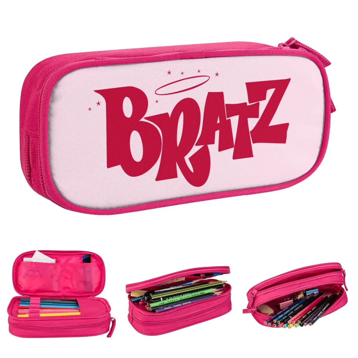 Bratz-Logo Pencil Cases Classic Pen Holder Pencil Bags Student Big Capacity School Supplies Cosmetic Pencilcases