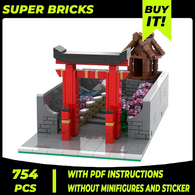 

Street View Model Moc Building Bricks Japanese Shrine Garden Technology Modular Blocks Gifts Christmas Toys DIY Sets Assembly