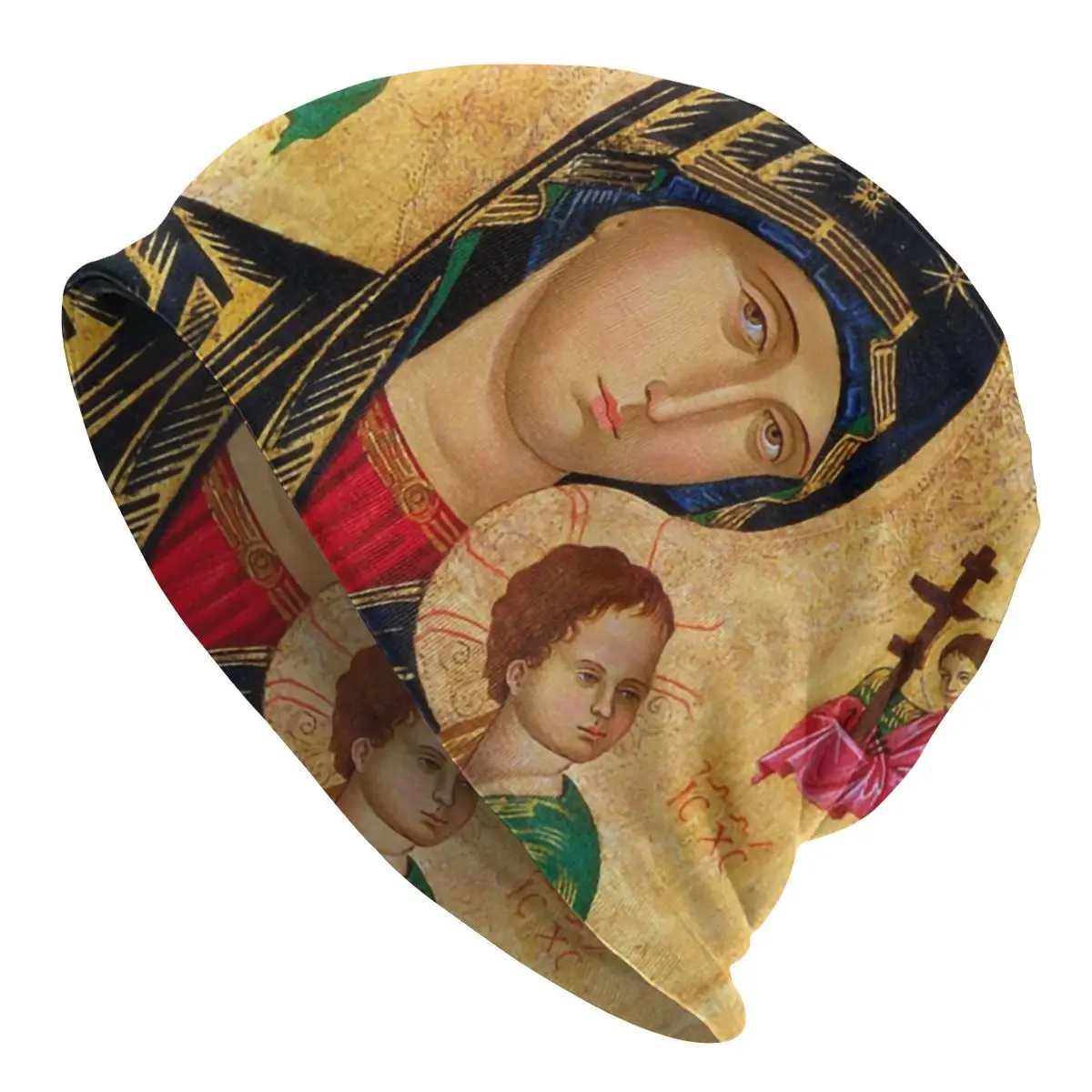 Our Lady Of Perpetual Help Bonnet Beanie Hat Winter Warm Bonnet Femme Knitted Hats Roman Catholic Virgin Mary Beanies Caps