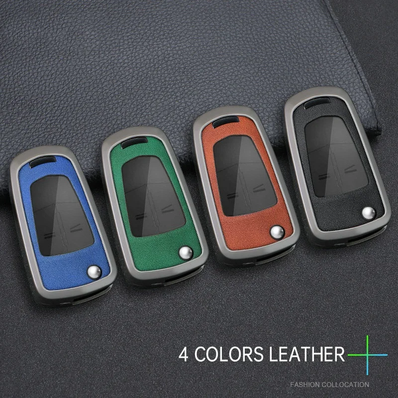 Étui à clés de voiture en cuir en métal, coque de protection, accessoires de sac, adapté pour Vauhxall Opel Astra H Corsa D Insignia Vectra Zafira Signum