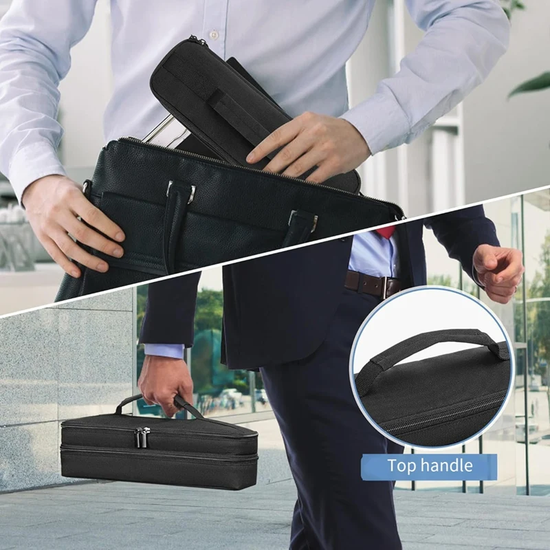 Estojo de impressora portátil F-3C para Phomemo M08F, Itari M832, JADENS, Aixiqee, MUNBYN Bolsa de armazenamento de impressora móvel de camada dupla