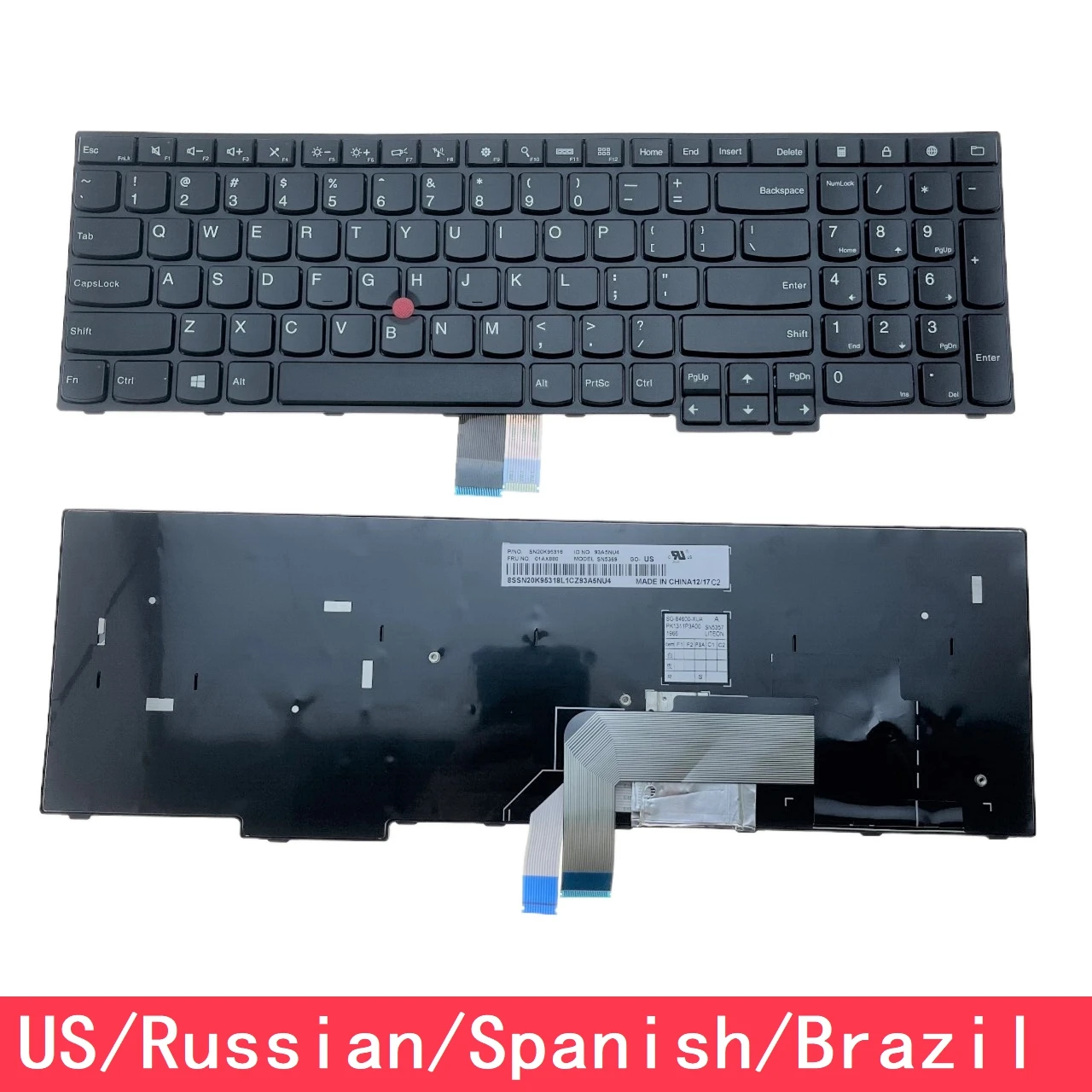 For Lenovo Thinkpad Edge E550 E550C E555 E555C E560 E560p E565 E560C E565C Laptop Keyboard US Russian Spanish Brazil 01AX880