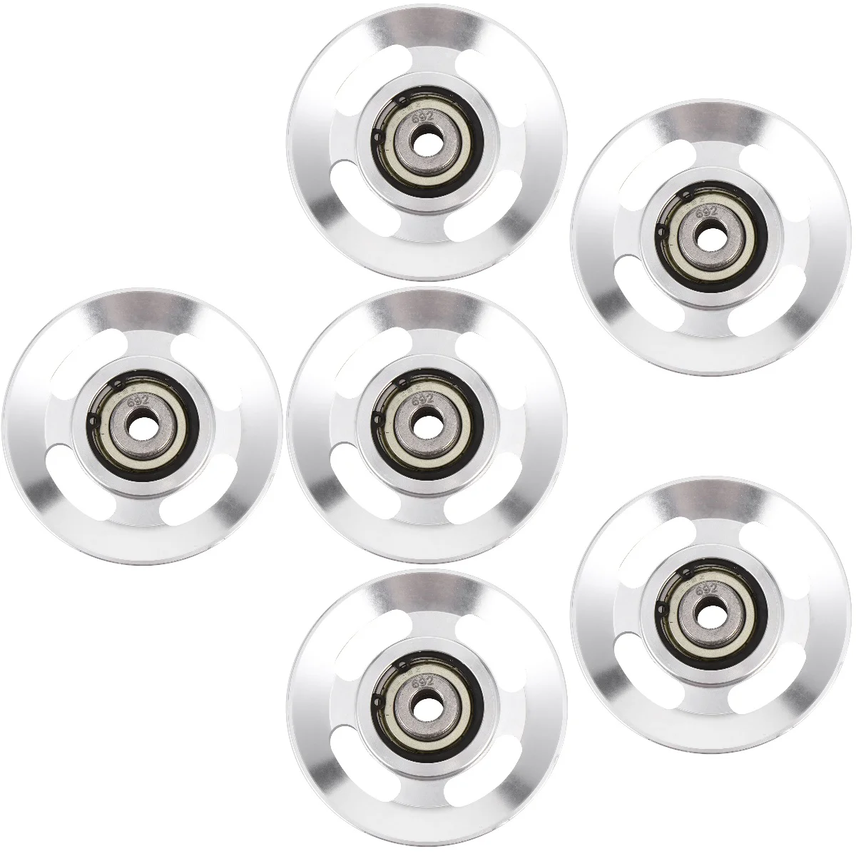 6 Pieces Sport Accessories Aluminum Alloy Pulley Fitness Parts Tool Machine Wheel Silver Aluminium