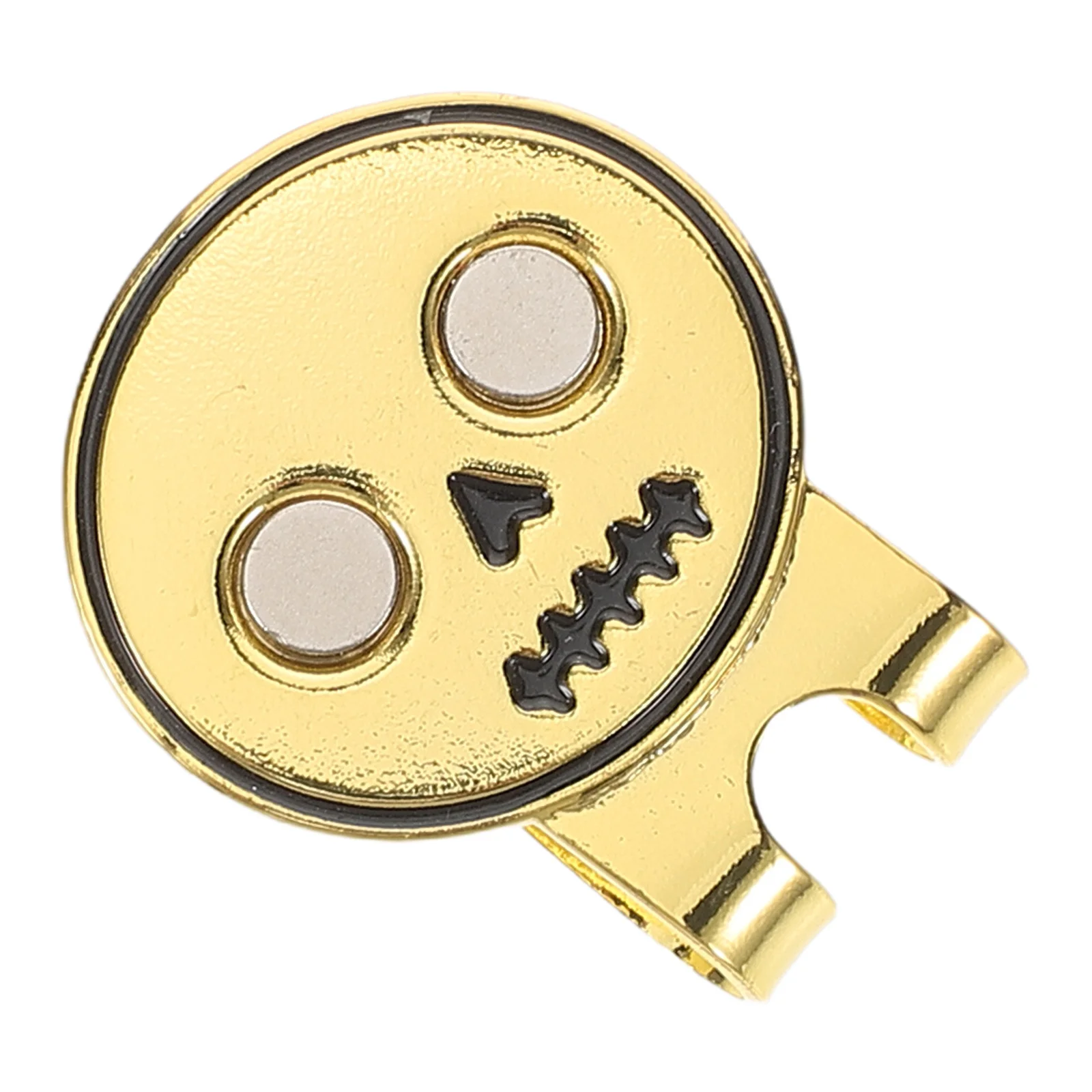 Clipe de chapéu de caveira de golfe, marcador de bola de metal durável dourado, acessórios de golfe, ferramenta de treinamento profissional, clipe de marcador de bola