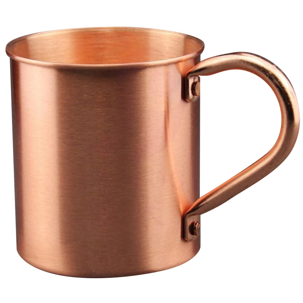 450ML Copper Mug Water Cup Moscow Mule Cup Straight Body Curling Cup Bar Cocktail Glass Beer Mug