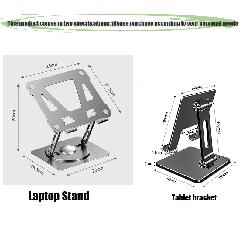 360 Rotate Laptop Stand Notebook Tablet Bracket Cooling Aluminum Alloy Foldable Lift Bracket Laptop Mobile phone tablet holder