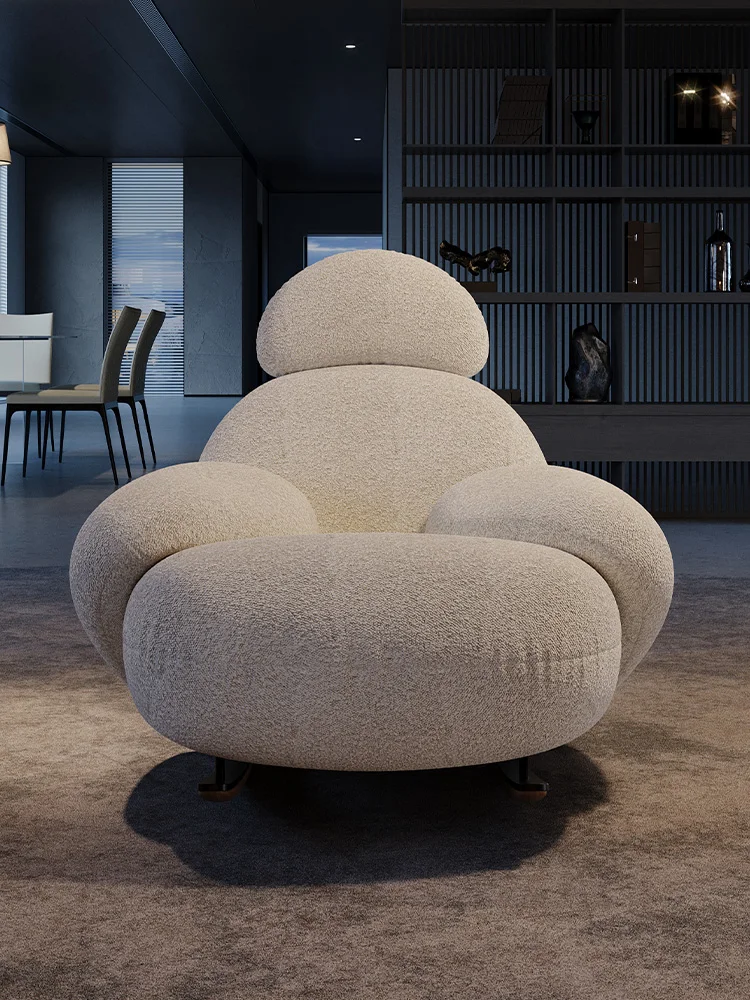 

Jishi's internet celebrity, large white rocking chair, balcony, sedentary single person leisure chair, living room, lazy person