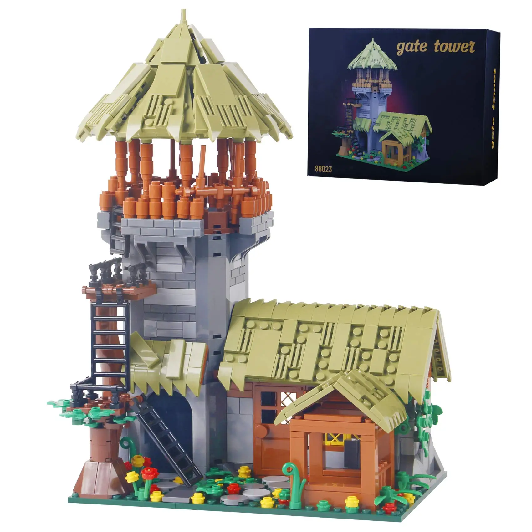 

1100PCS Creative Thatched Cottage MOC Building Blocks Architecture Countryside House Assemble Bricks Toy Gift For Children Kids