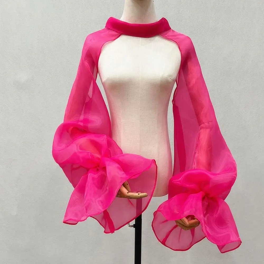 elegant-puffy-bridal-sleeves-long-sleeve-transparent-evening-prom-cape-ruffles-high-neck-bride-shawl-sleeve-evening-prom
