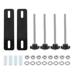 Black Car Mounting Pins Base Plates Kits for Traction Boards,Fit for All Recovery Tracks with 4.72