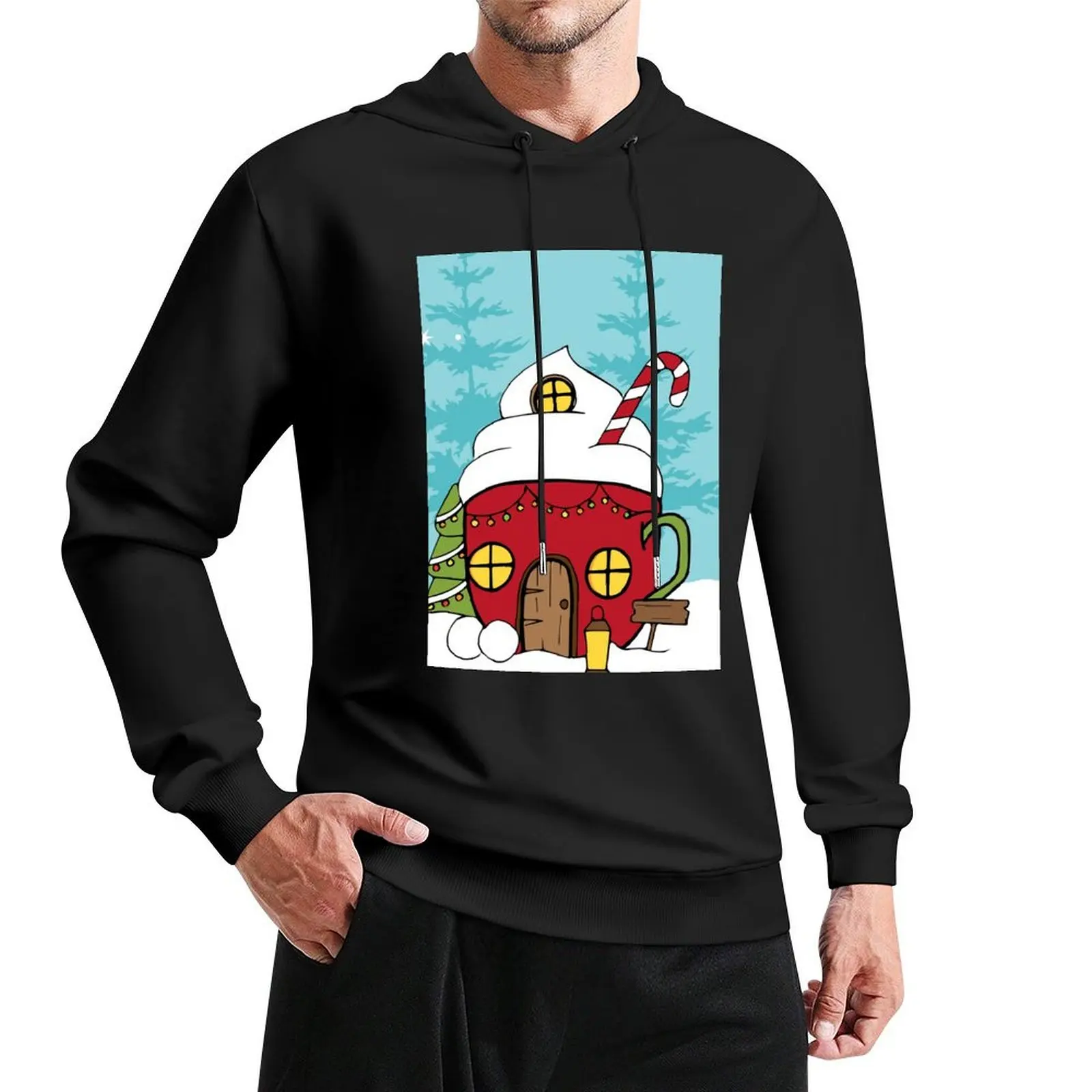 

Hot Chocolate christmas fairy house Pullover Hoodie autumn men's sweat-shirt hoodie streetwear