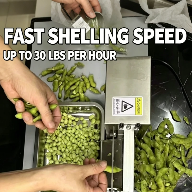 Máquina Comercial Automática Eléctrica para Desgranar Edamame, Peladora de Soja Verde de Acero Inoxidable, Desgranadora de Frijoles con Rodillo Ajustable